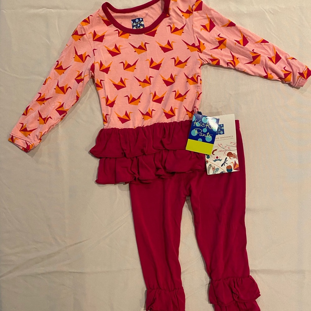 NWT Kickee Pants Origami Swans